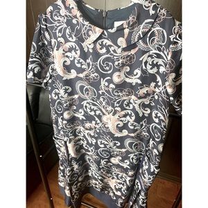 100% SILK‼️ Girls VERSACE Dress in Navy Print, Size 12